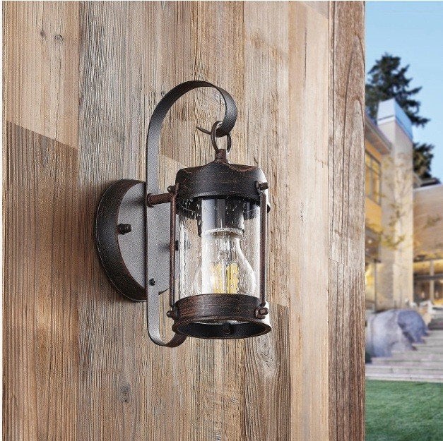 Lindby buitenwandlamp Farly, roestbruin, Minder dan 50 watt, Wandlamp, Ophalen of Verzenden, Netvoeding