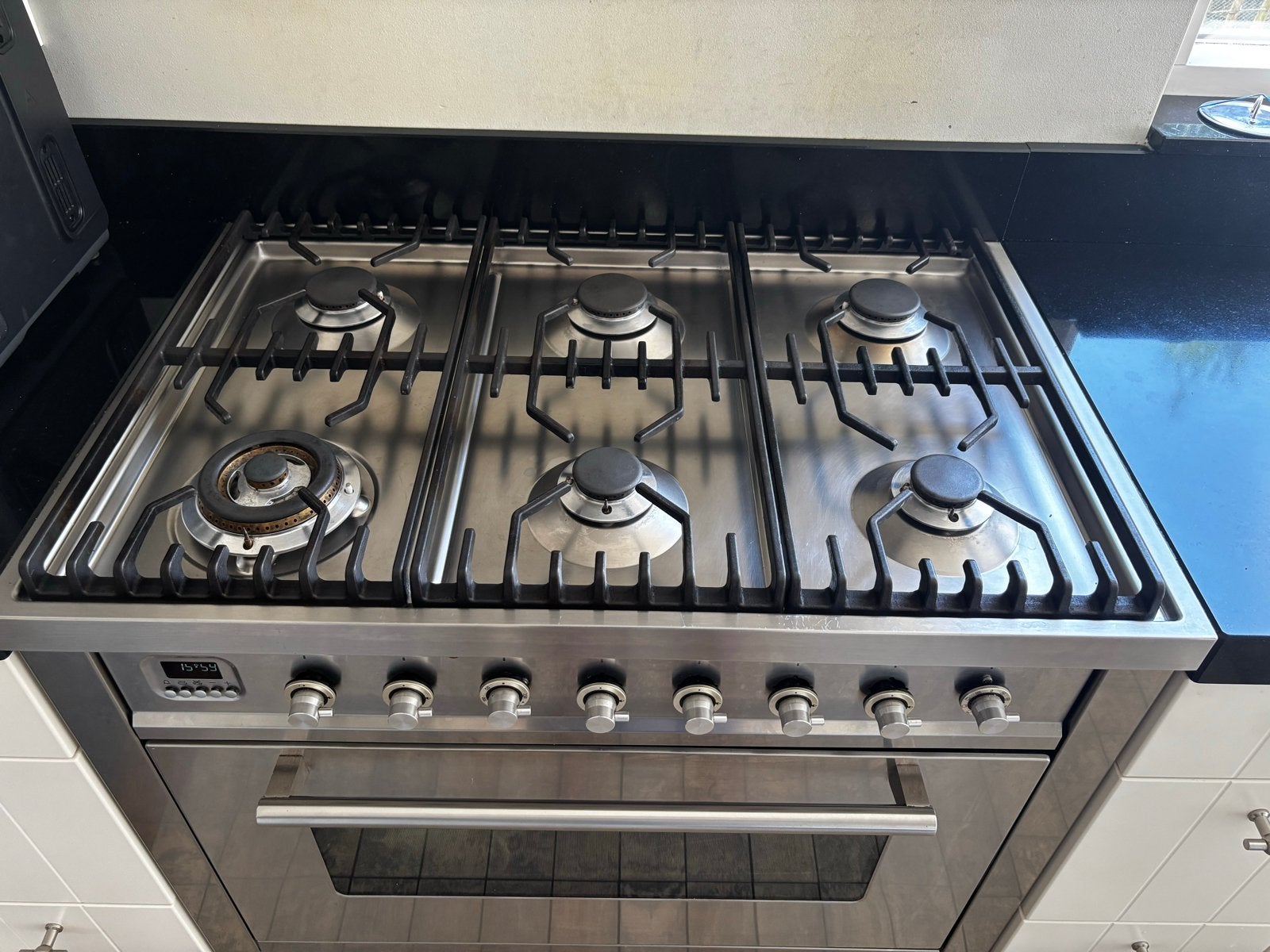 Boretti Fornuis 6 Pits met Draaispit + Optionele Afzuigkap, Ophalen, Gebruikt, 60 cm of meer, Grill
