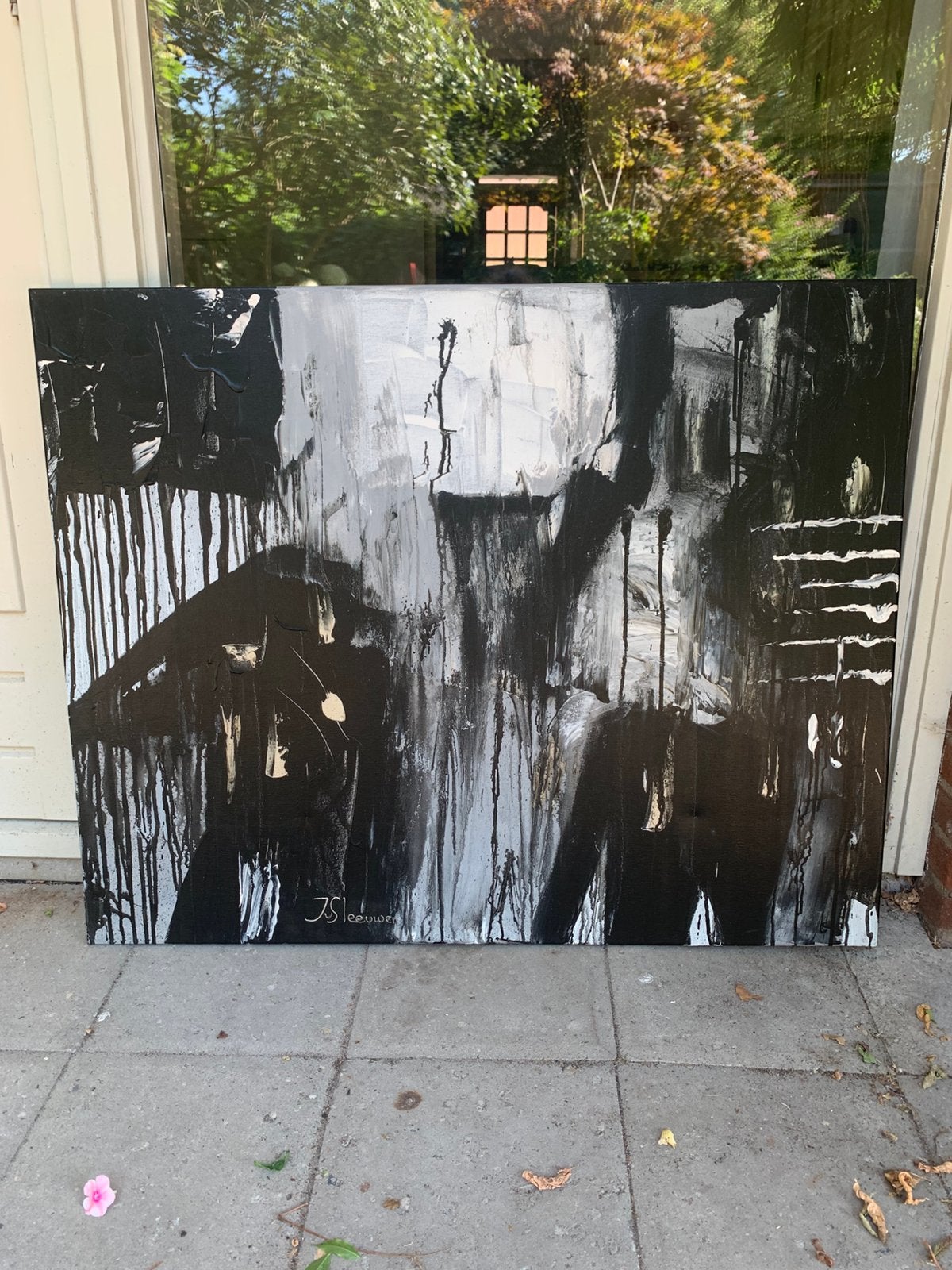 Olieverf  schilderij J van Sleeuwen, Ophalen of Verzenden, Zo goed als nieuw, Schilderij
