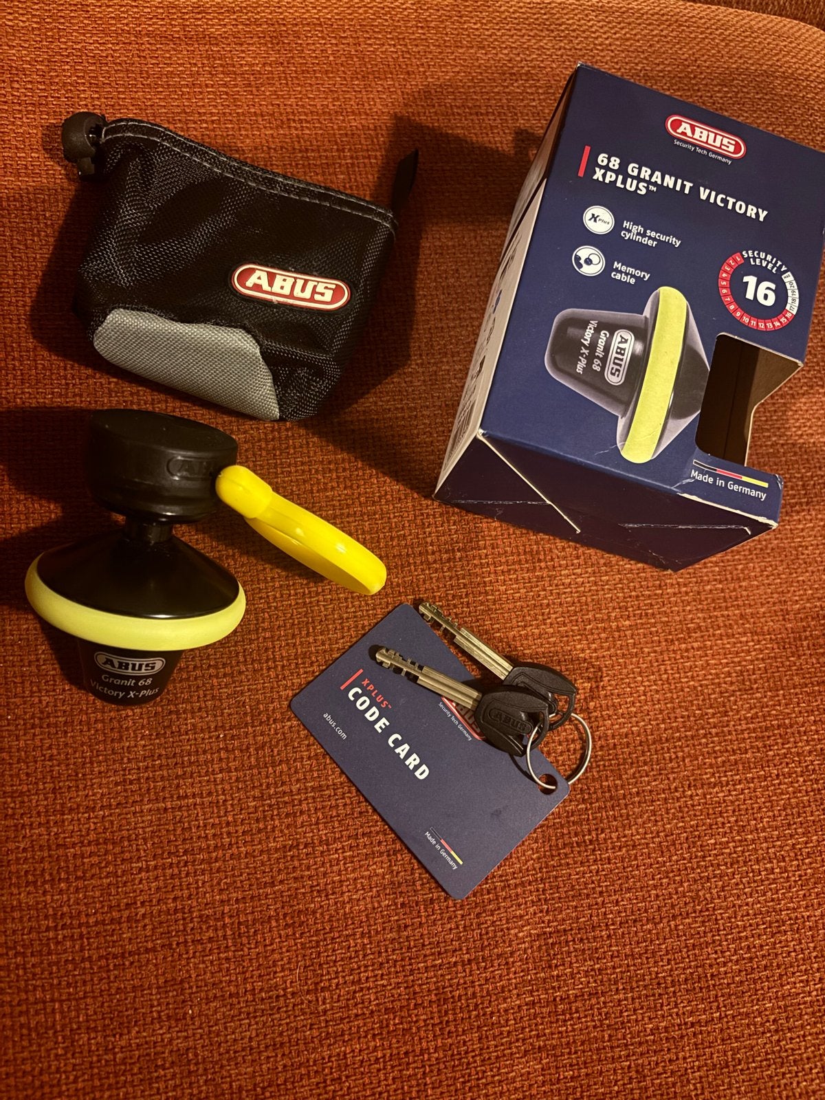 ABUS Granit Victory XPlus 68 schijfremslot, Ophalen of Verzenden, Gebruikt