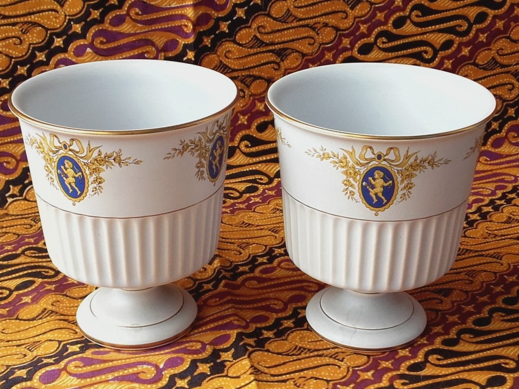 Mooi stel vintage potten van New Lydia Gouda plateel 12 cm., Ophalen of Verzenden