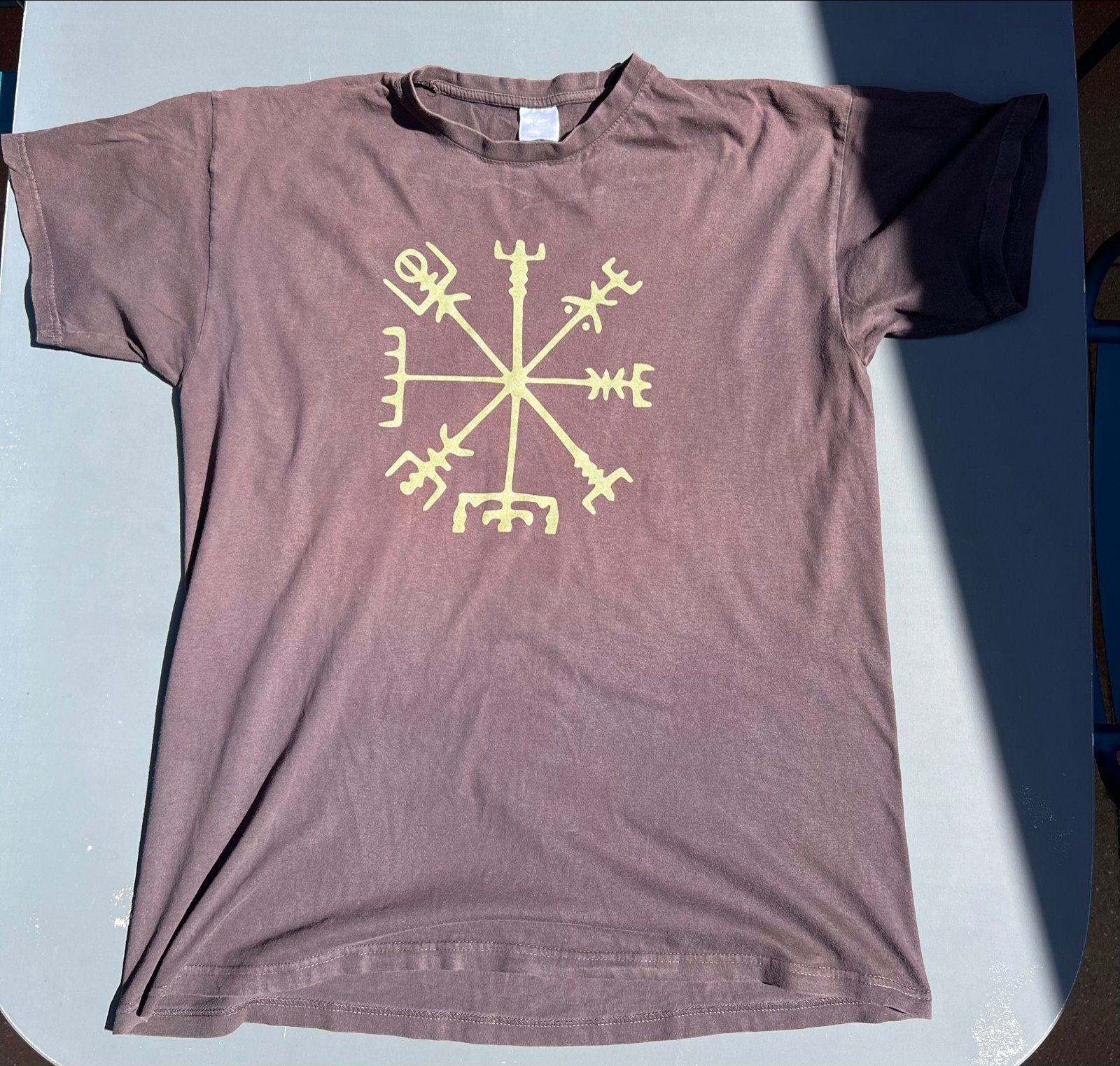 T-shirt met Viking Compass print - Maat XL (valt ruim), Ophalen of Verzenden, Gedragen, Maat 56/58 (XL), Bruin
