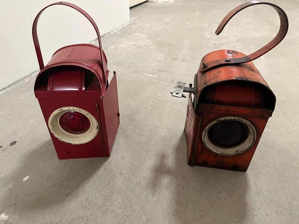 Oude Waarschuwing lampen wegwerkzaamheden, Ophalen of Verzenden