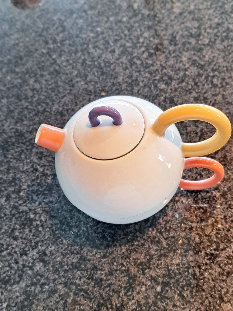 Matteo Thun voor Arzberg, theepot 'Tea for One', Memphis, Wit, 16 cm, Ophalen of Verzenden, Overige materialen