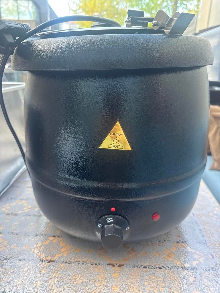 Zwarte soepketel / soepwarmer met thermostaat, Ophalen, Zo goed als nieuw