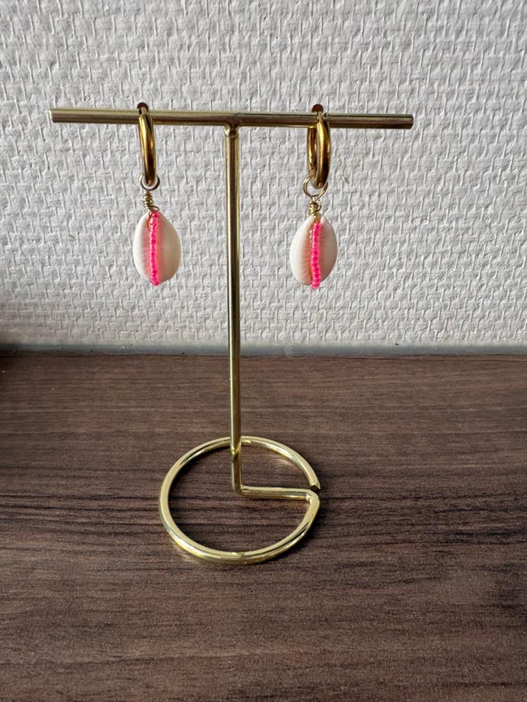 Goudkleurige RVS Oorbellen met Schelpjes en Miyuki Kraaltjes, Overige materialen, Hangers, Nieuw, Ophalen of Verzenden