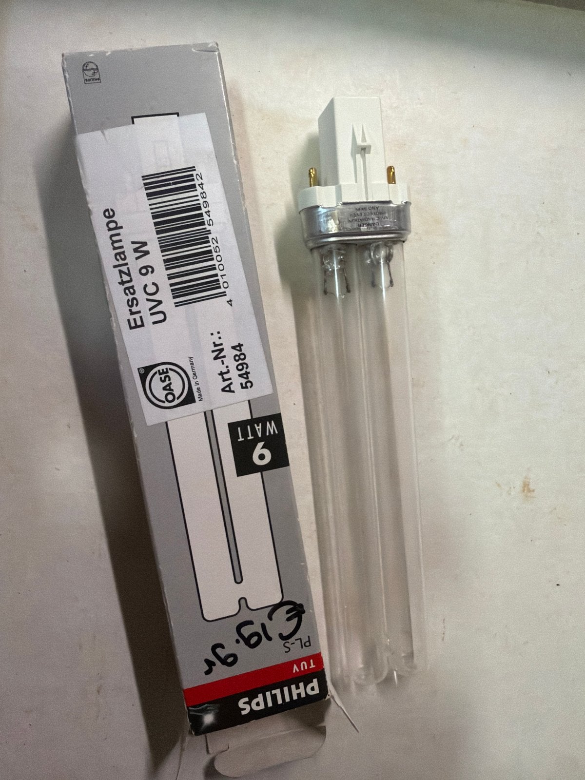 Philips UVC 9W PL-S Vervanglamp voor vijverfilter, Wit, Philips, Nieuw, Ophalen of Verzenden