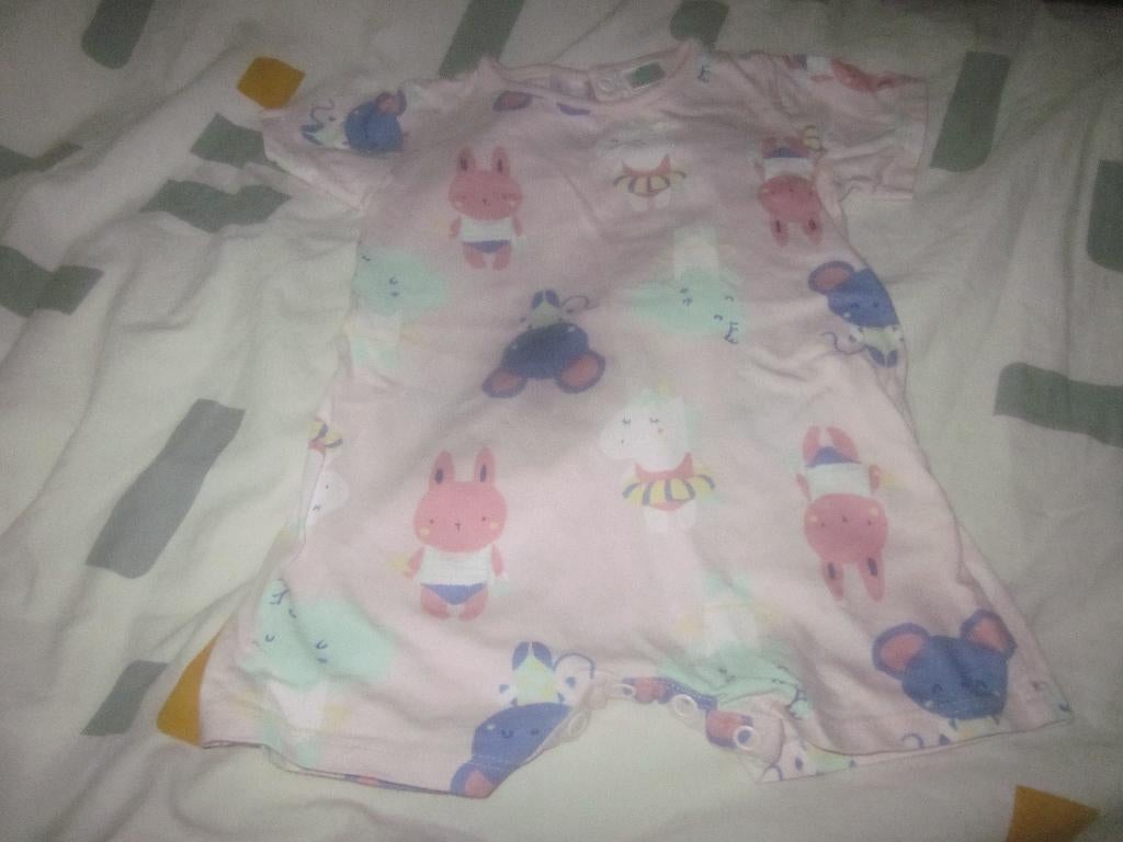 Roze/mint/blauw ea zomerpakje diertjes Tex maat 68 zgan, Kinderen en Baby's, Babykleding | Maat 68, Tex, Meisje, Ophalen of Verzenden