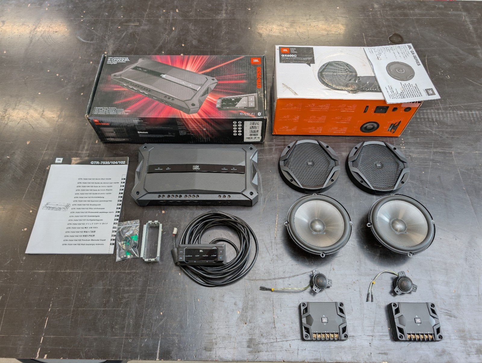 JBL Composet GX600C & 5-kanaals JBL GTR-7535 versterker, Ophalen of Verzenden, Zo goed als nieuw