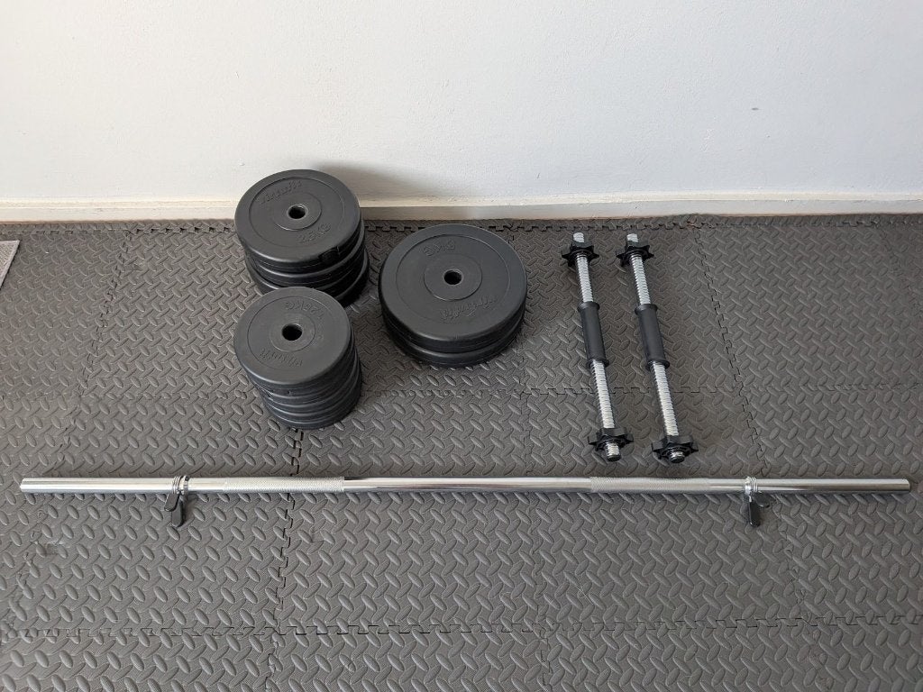 Verstelbare halterset met gewichten (30 mm), Ophalen, Gebruikt, Benen, Halterset