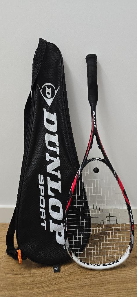 Dunlop Fusion 90 Squashracket – Inclusief Dunlop Sport Tas, Sport en Fitness, Squash, Ophalen of Verzenden, Gebruikt, Racket, Met hoes