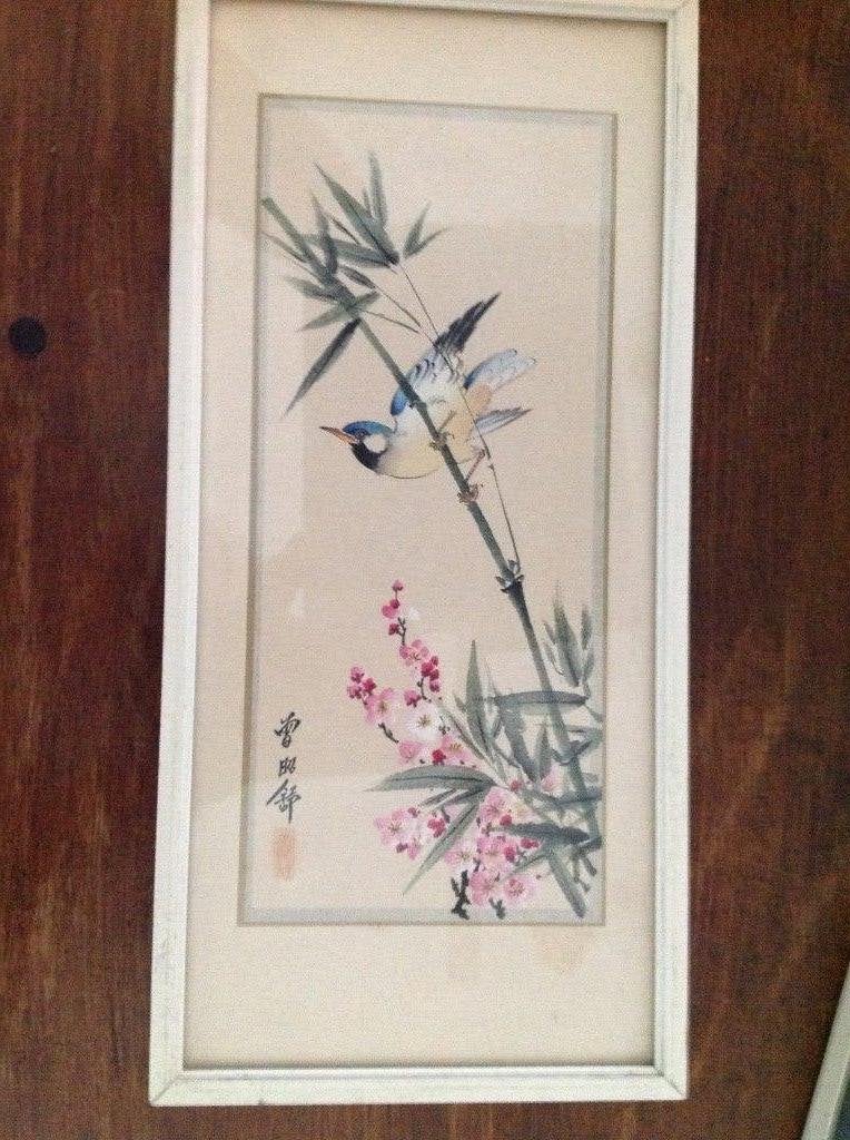 Aquarel/waterverf, Chinees of Japans, motief "vogel", Antiek en Kunst, Kunst | Schilderijen | Klassiek, Dieren, Ophalen of Verzenden