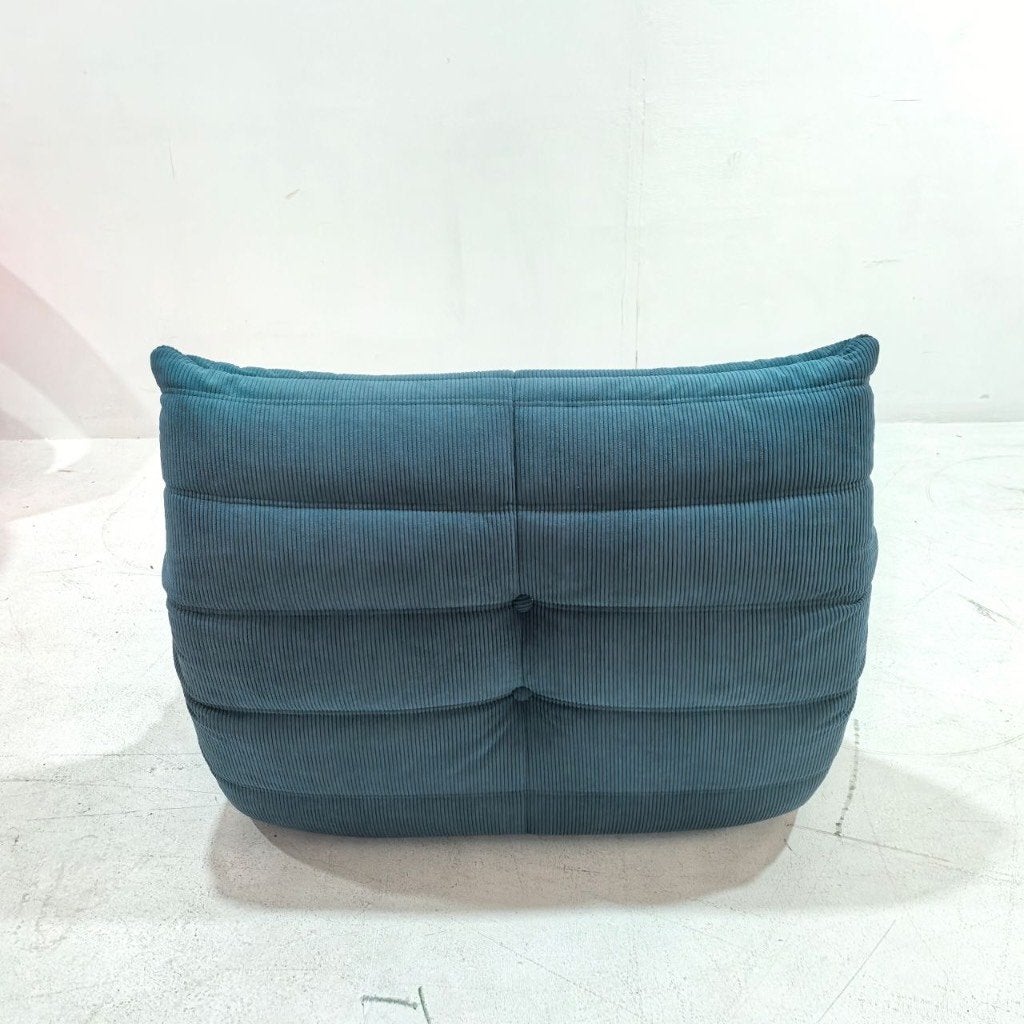 Togo stijl 1 zits - rib - turquoise, Huis en Inrichting, Banken | Sofa's en Chaises Longues, Ophalen, Eenpersoons, Minder dan 75 cm