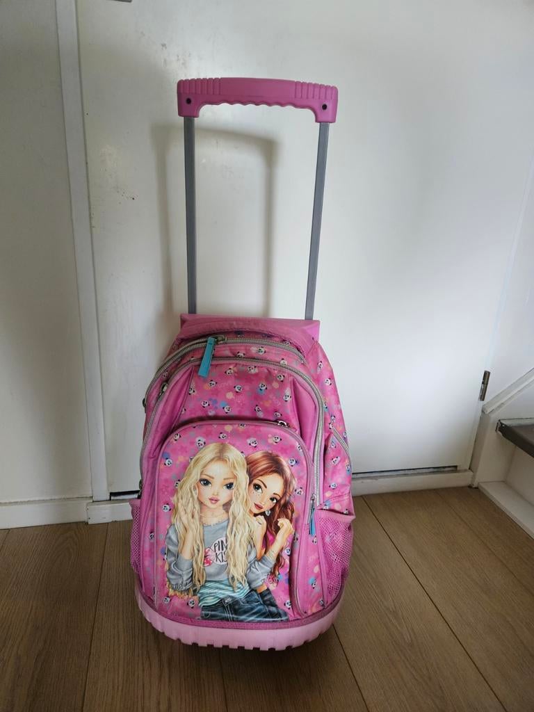 Roze TopModel Trolley Rugzak met Wieltjes, Gebruikt, 25 tot 40 cm, Ophalen of Verzenden, Overige merken