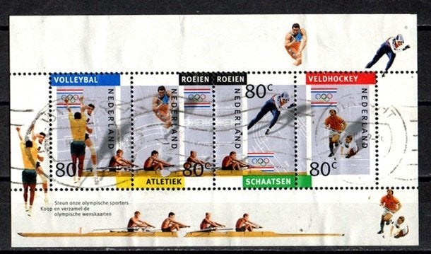 Nederland nr. 1517 Blok Olympische Spelen 1992 gestempeld, Ophalen of Verzenden, Na 1940, Gestempeld