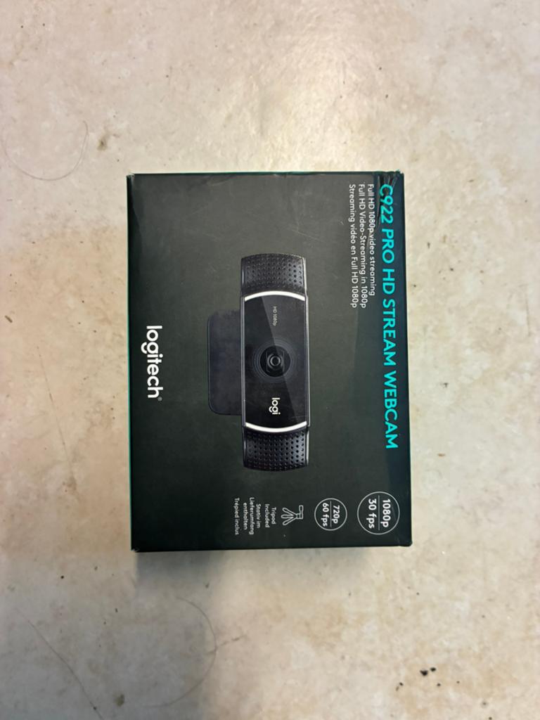 C922 webcam verzegelde doos Logitech C922 pro hd stream, Computers en Software, Webcams, Verzenden, Nieuw, ChromeOS, Monitorclip