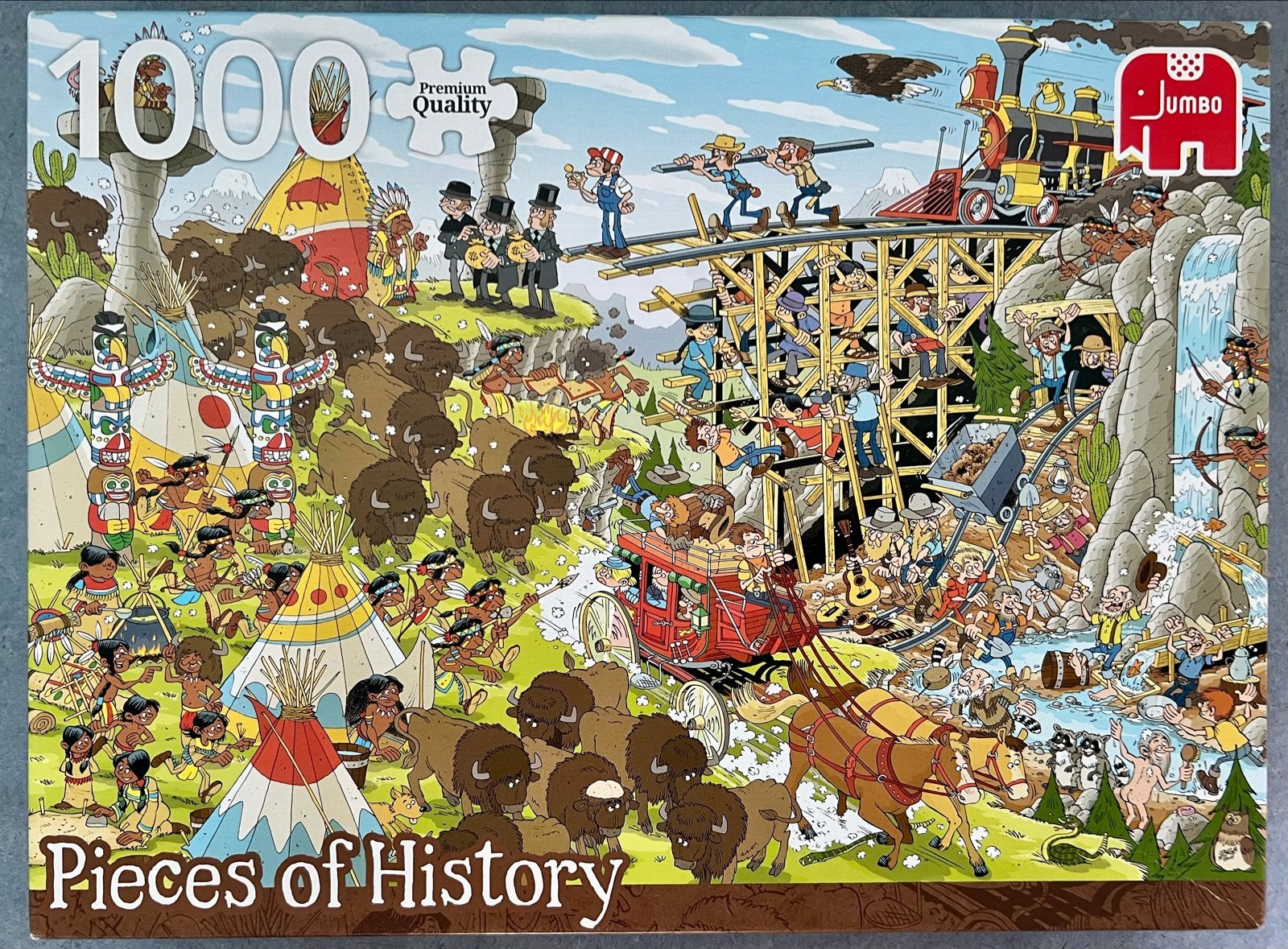 “The Wild West” 1000 st. Rob Derks Studio Jan van Haasteren, Ophalen of Verzenden, 500 t/m 1500 stukjes, Zo goed als nieuw, Legpuzzel