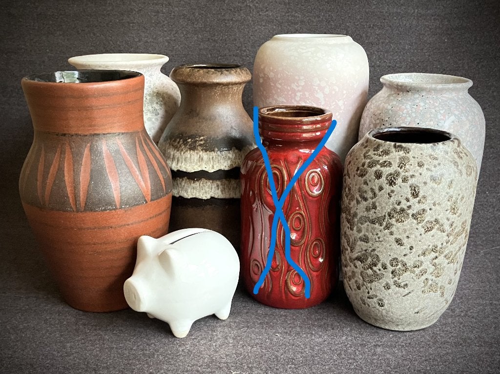 Diverse Vintage Scheurich Vazen Fat Lava 70's 80's, Ophalen of Verzenden