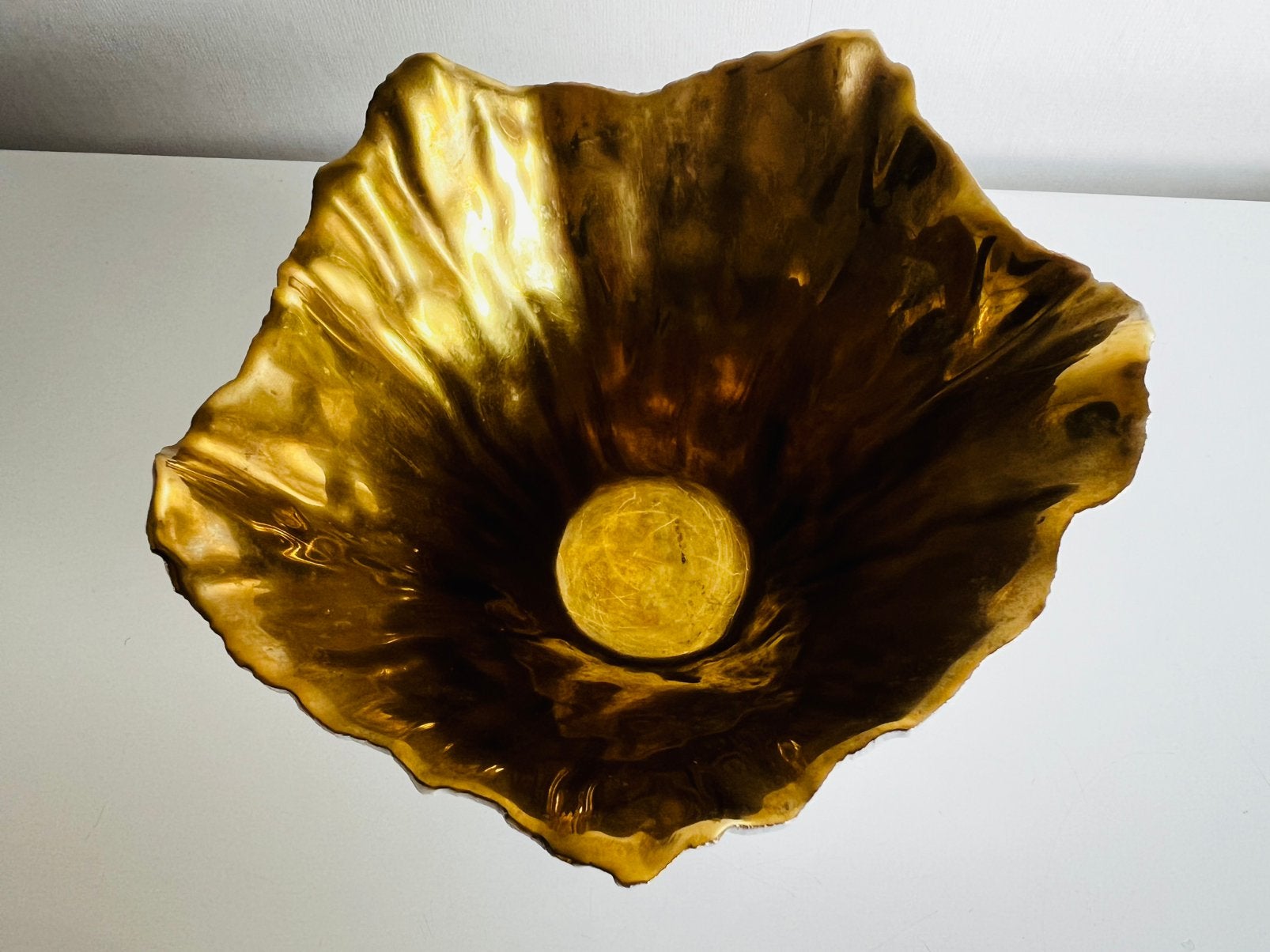 Deens Design Royal Copenhagen Porselein Schaal Goud 70’s, Antiek en Kunst, Antiek | Porselein, Ophalen of Verzenden