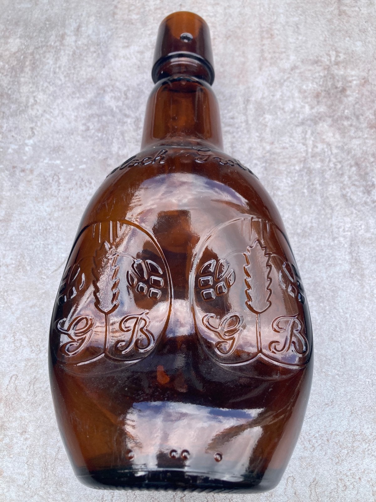 Oud Grolsch flesje 45cl. Vervormd Misbaksel glas bruin, Verzamelen, Biermerken, Ophalen, Flesje(s), Grolsch