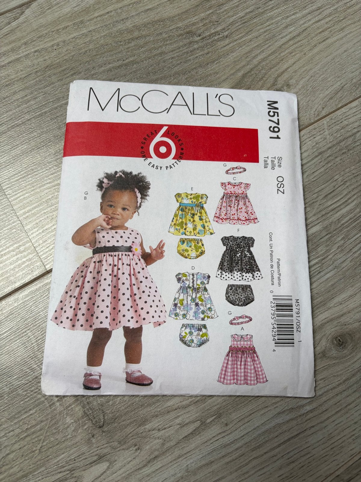 McCall's M5791 Naaipatroon meisje jurkje jurk maat 60-86, Overige merken, Overige typen, Kind, Ophalen of Verzenden