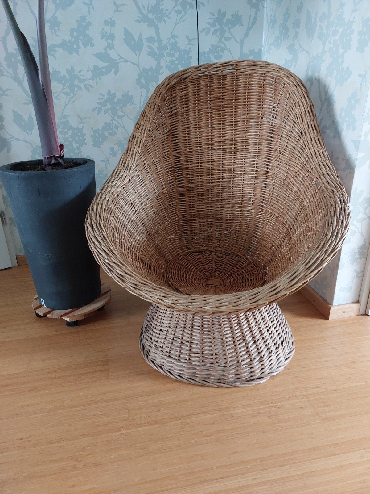 Vintage rotan / rieten stoel, Ophalen, Gebruikt, Minder dan 75 cm, 50 tot 75 cm
