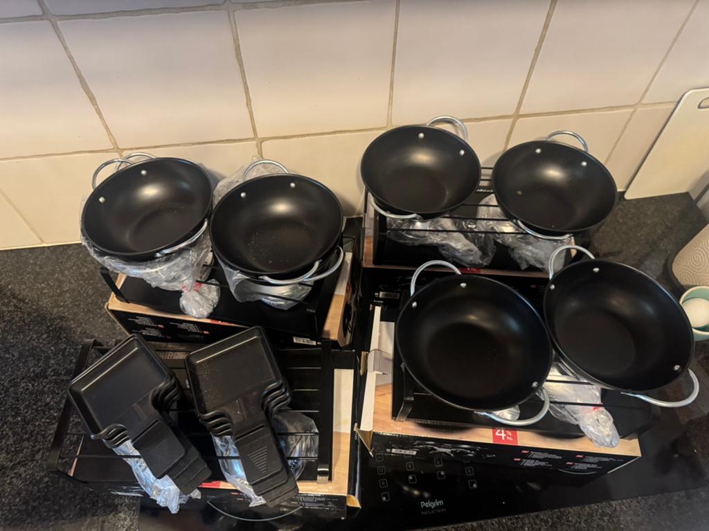 Gourmet set op brander 8-delig, Witgoed en Apparatuur, Gourmetstellen, Ophalen of Verzenden, Zo goed als nieuw