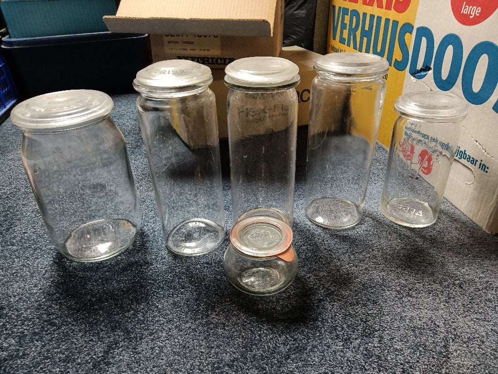 5 vintage weckpotten, Ophalen of Verzenden, Overige merken, Glas, Overige typen