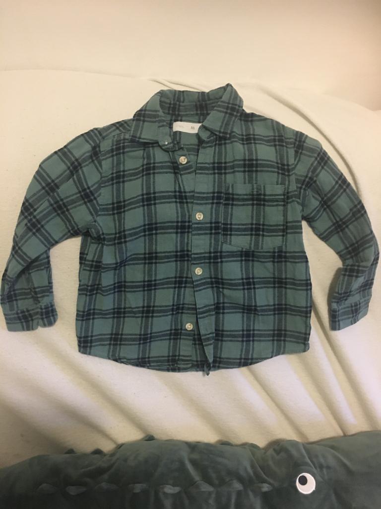 ZARA houthakker blouse groen geruit maat 110, Gebruikt, Overhemd of Blouse, Ophalen of Verzenden, Zara