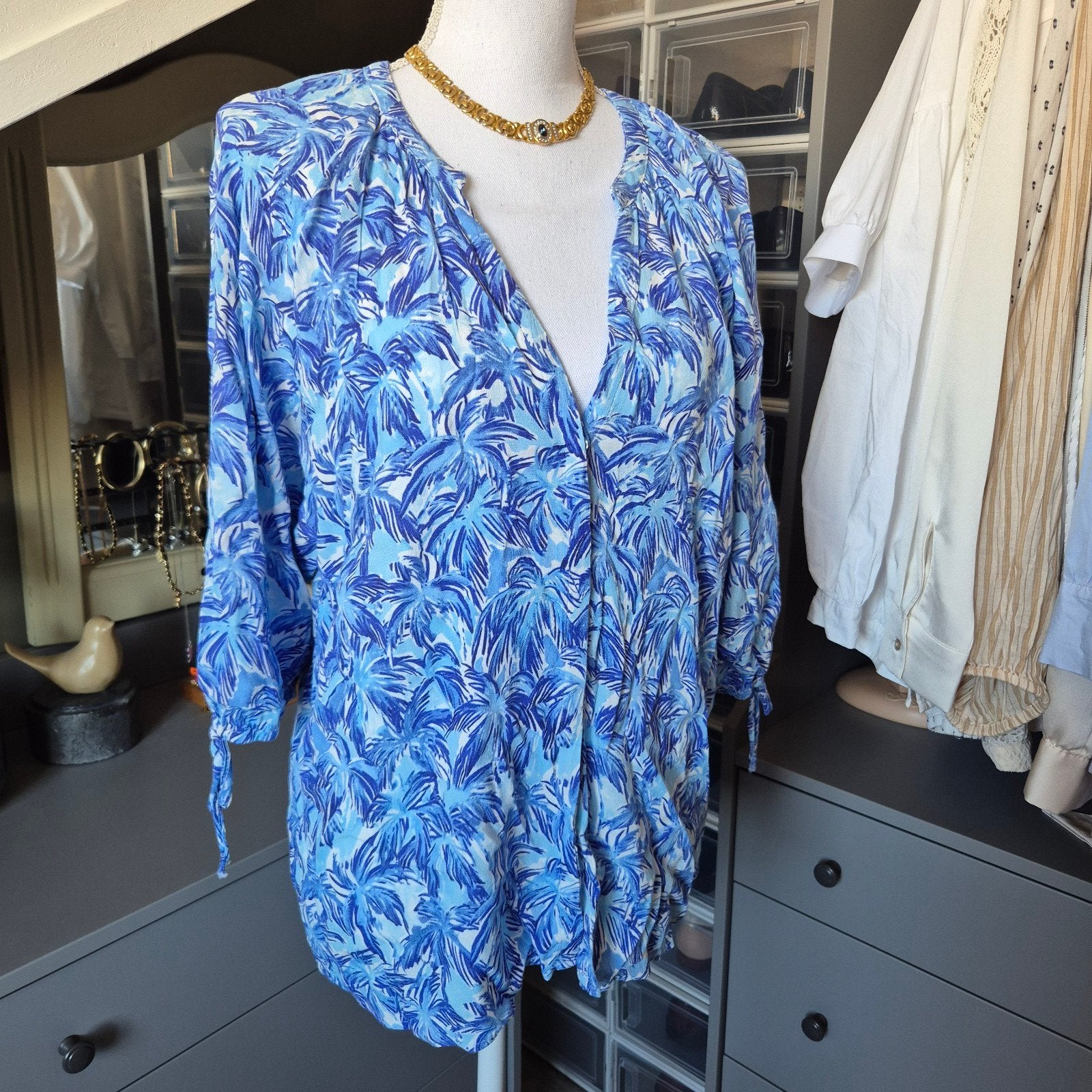 Prachtige blauwe Fabienne Chapot blouse in maat 42., Kleding | Dames, Blauw, Maat 42/44 (L), Ophalen of Verzenden, Zo goed als nieuw