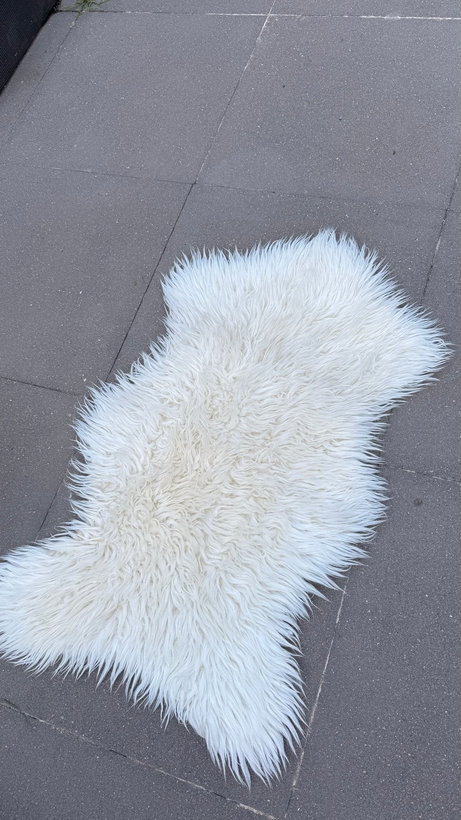 Wit schapenvacht kleedje - zacht en decoratief, 100 tot 150 cm, Wit, Zo goed als nieuw, Overige vormen