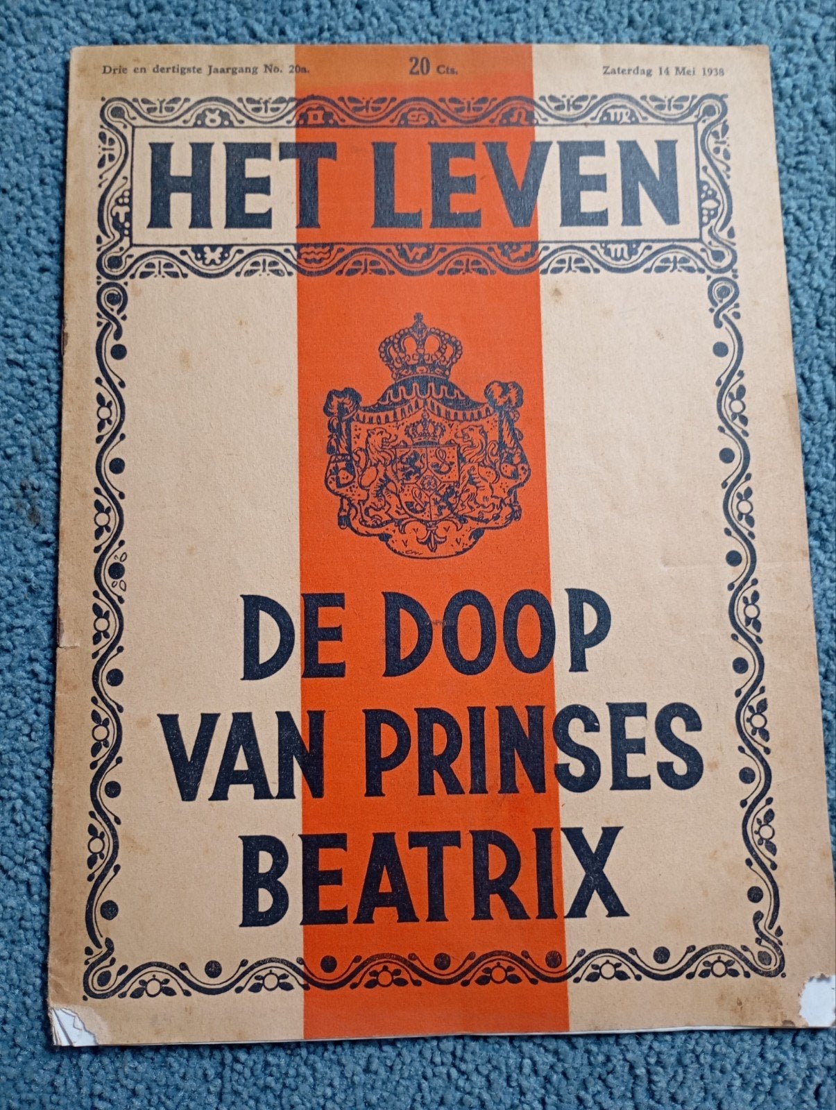 Vintage 1938 Doop Foto's Prinses Beatrix, Ophalen of Verzenden, Zo goed als nieuw, Kaart, Foto of Prent