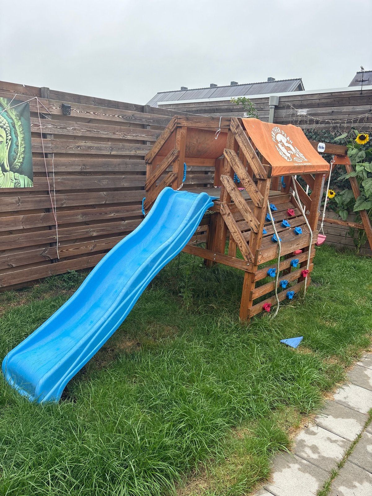 Houten speelhuis Little Tikes met glijbaan, Ophalen, Gebruikt, Hout