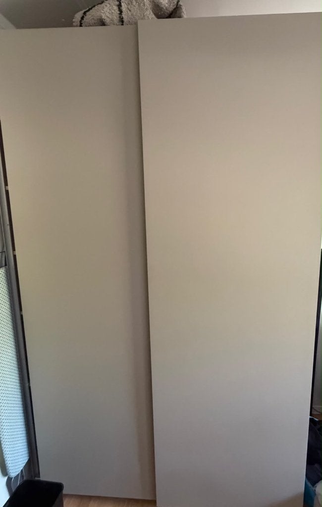 IKEA PAX kledingkast met 2 schuifdeuren – beige/eikenlook, Huis en Inrichting, Ophalen, 100 tot 150 cm, 200 cm of meer, Eikenhout