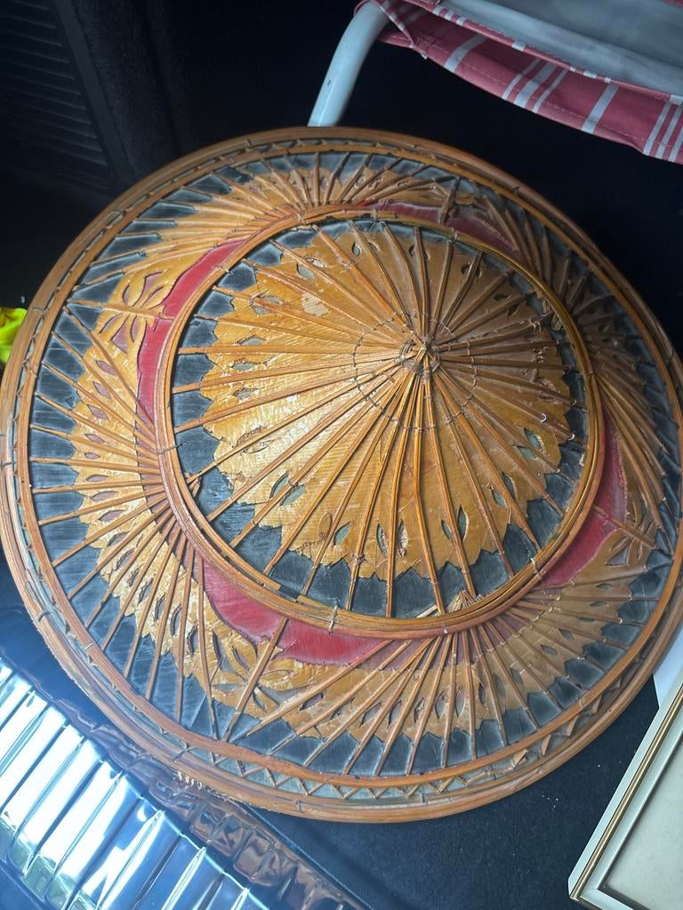 Vintage Aziatische Conische Hoed - Handgemaakt, Ophalen of Verzenden