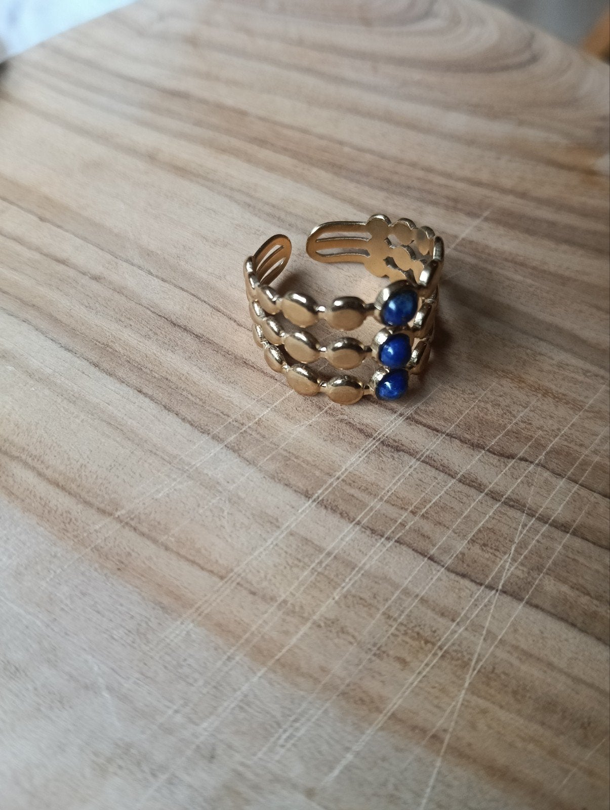 Hoge kwaliteit Lapis Lazuli edelsteen ring - Stainless steel, Nieuw, Ophalen of Verzenden, Met edelsteen, Dame