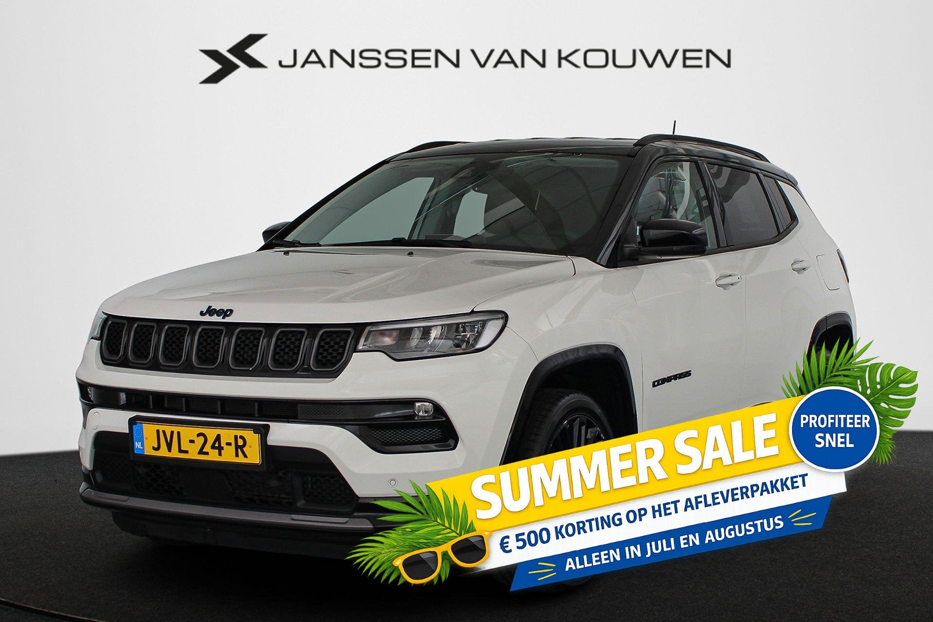 Jeep Compass 4xe 240 Plug-in Hybrid Electric S Leder Stuur-S, Automaat, 4 cilinders, Automatische klimaatregeling, Wit