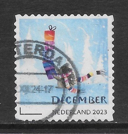 2023, Decemberzegel, Egel met cadeaus [4157] (K0902), Postzegels en Munten, Ophalen of Verzenden