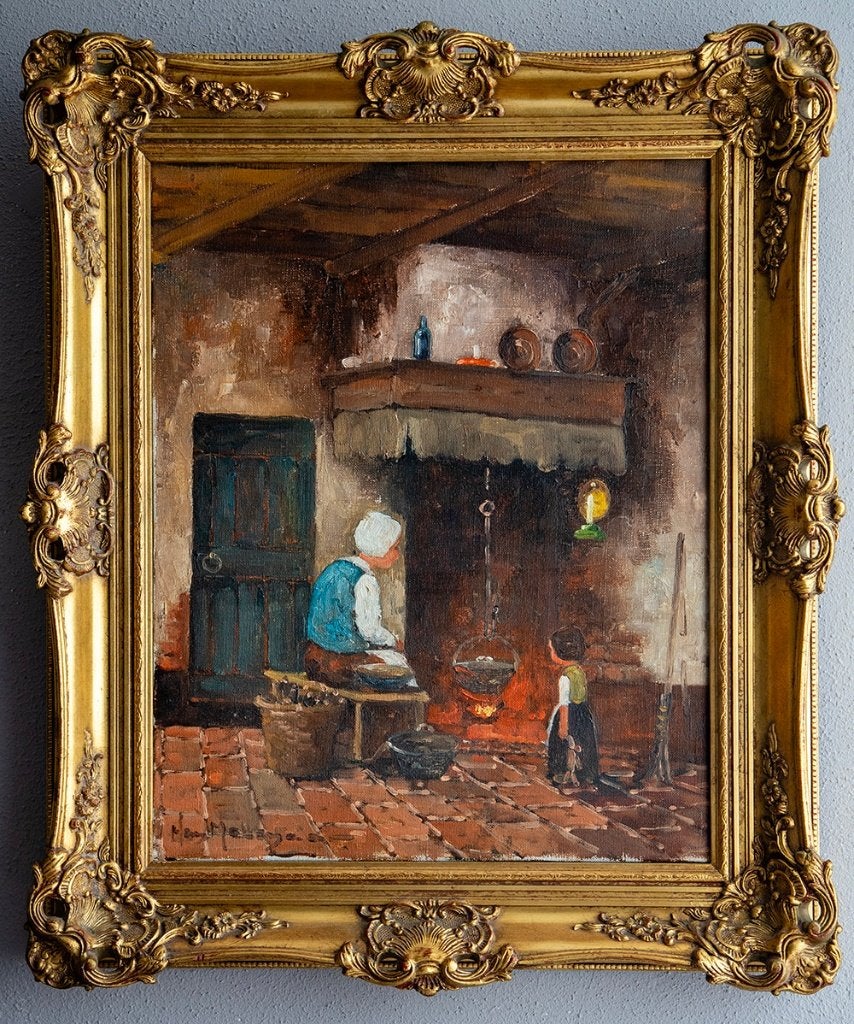 Schilderij Han Molenaar, Ophalen, Oud hollands, Olieverf, Origineel werk