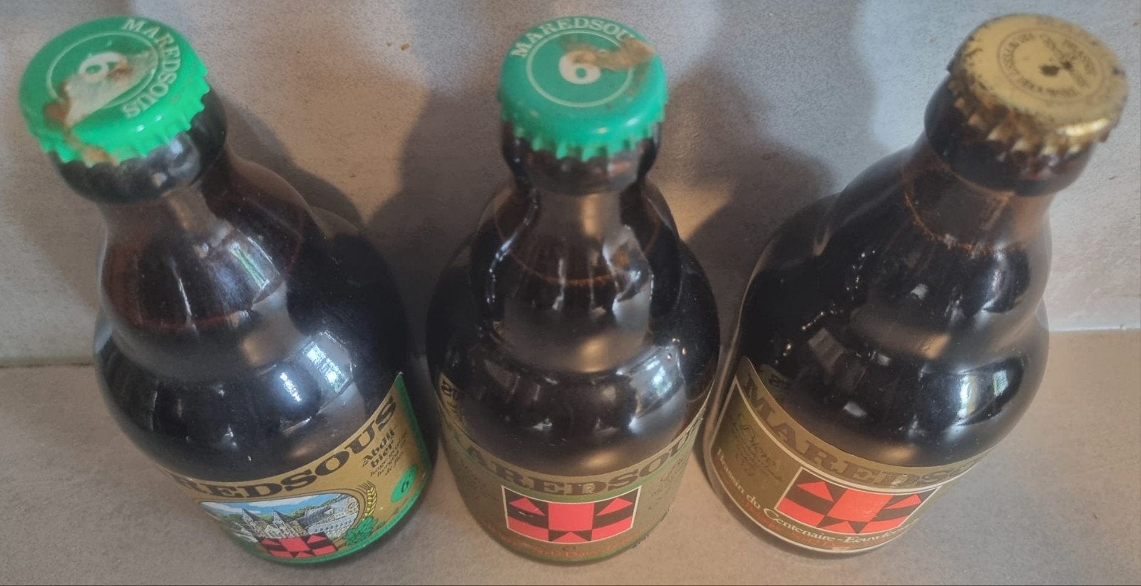 6x Maredsous: 6 <91+93, 8 centenaire 78, <86, 9 '87 & 10 '91, Verzamelen, Ophalen of Verzenden, Zo goed als nieuw, Flesje(s), Overige merken