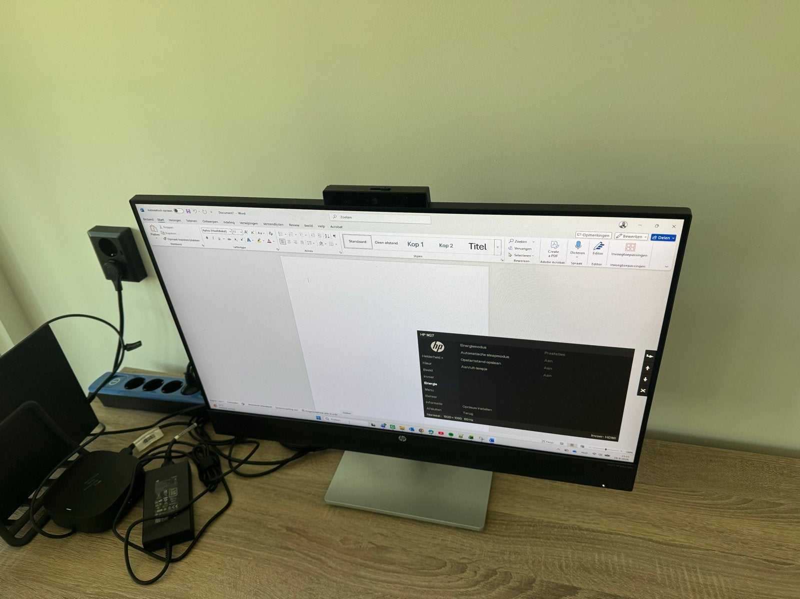 HP M27 Webcam Monitor - Full HD, 60Hz, HDMI, HDMI, Kantelbaar, Full HD, Ophalen of Verzenden