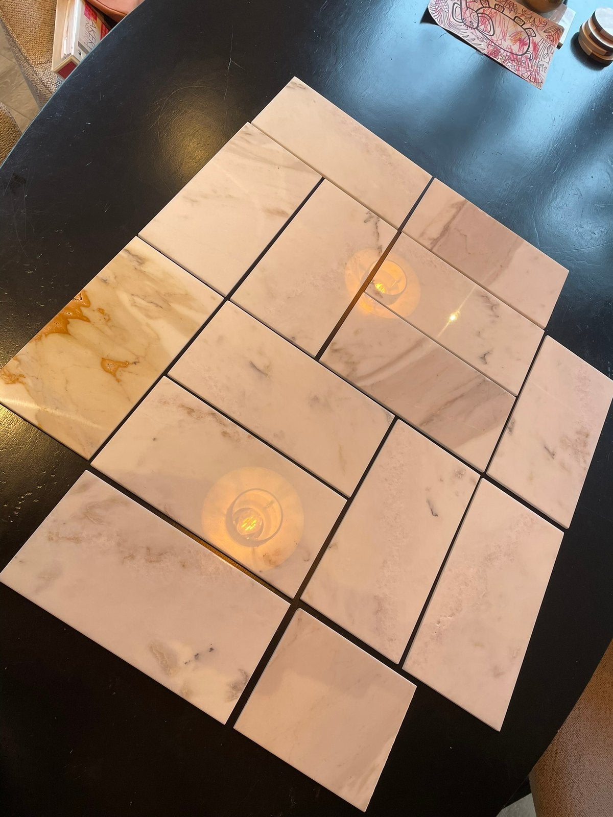 Marmeren tegels 15 x 30 cm, Doe-het-zelf en Verbouw, Tegels, Ophalen, Wandtegels, Minder dan 5 m², 20 tot 40 cm