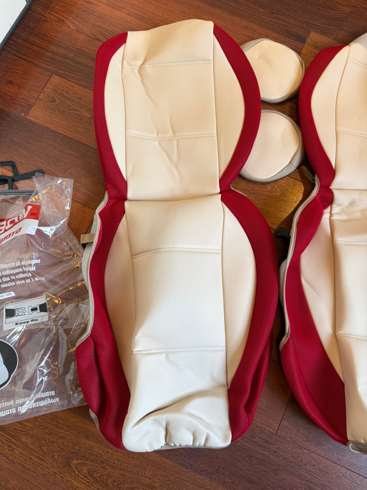 Fiat 500 Stoelhoezen  Rood-Beige (Nieuw), Ophalen of Verzenden, Nieuw, Universeel