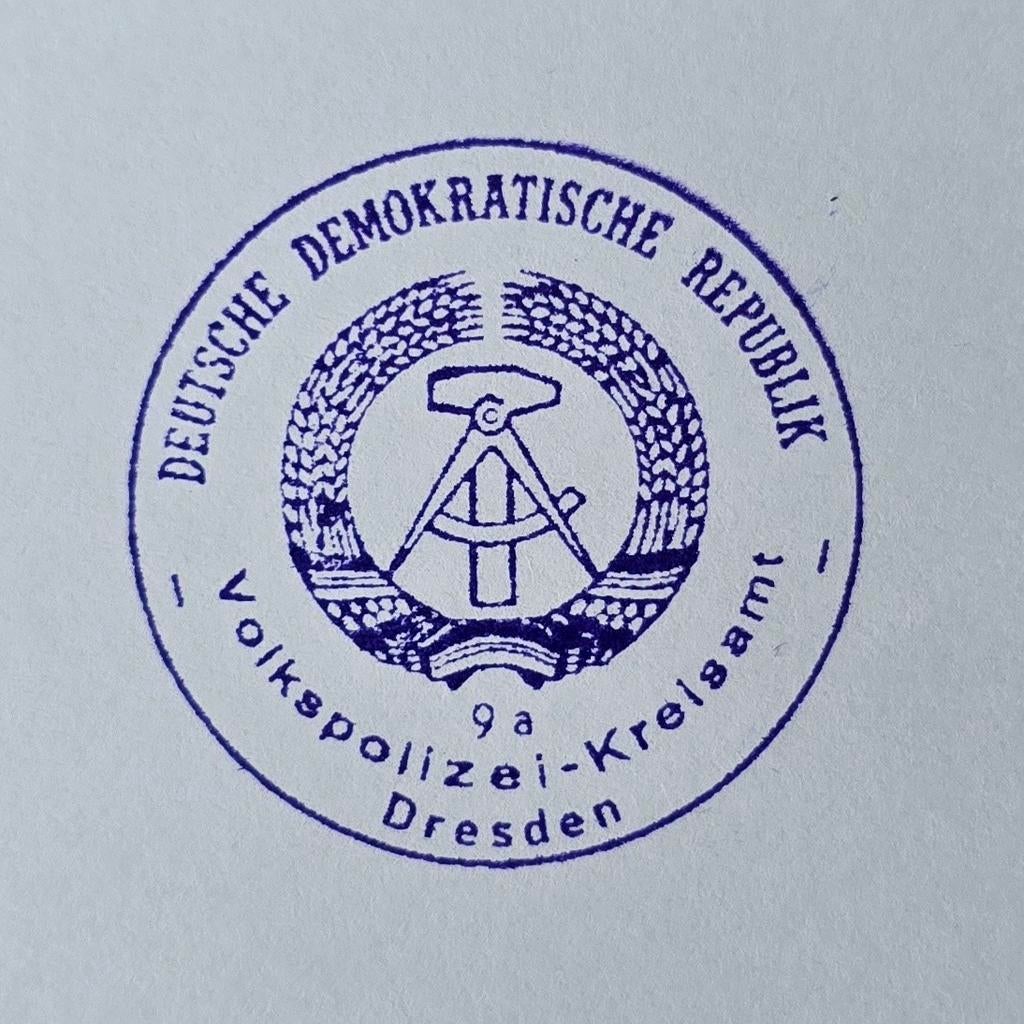 Repro Stempel DDR Volkspolizei - Kreisamt Dresden, Verzamelen, Verzenden
