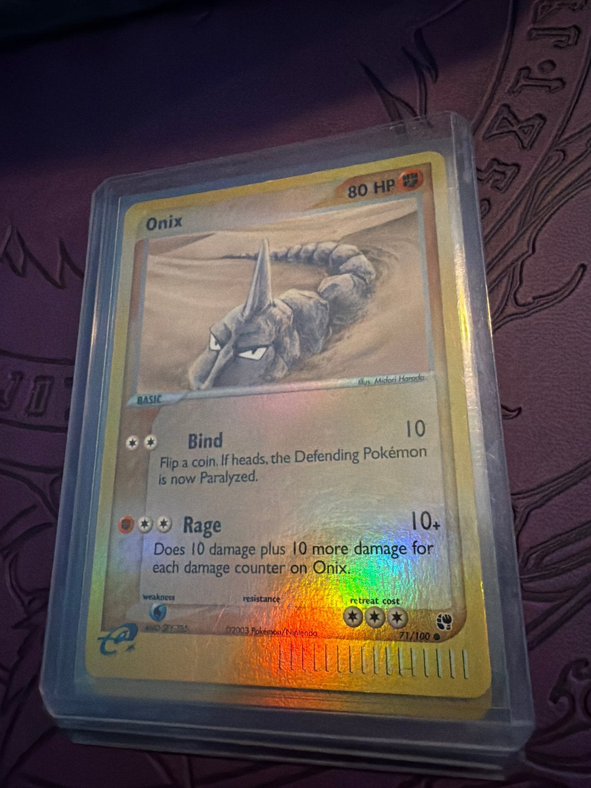 Onix 71/100 reverse holo Pokémon Kaart - EX Sandstorm, Ophalen of Verzenden, Losse kaart, Foil