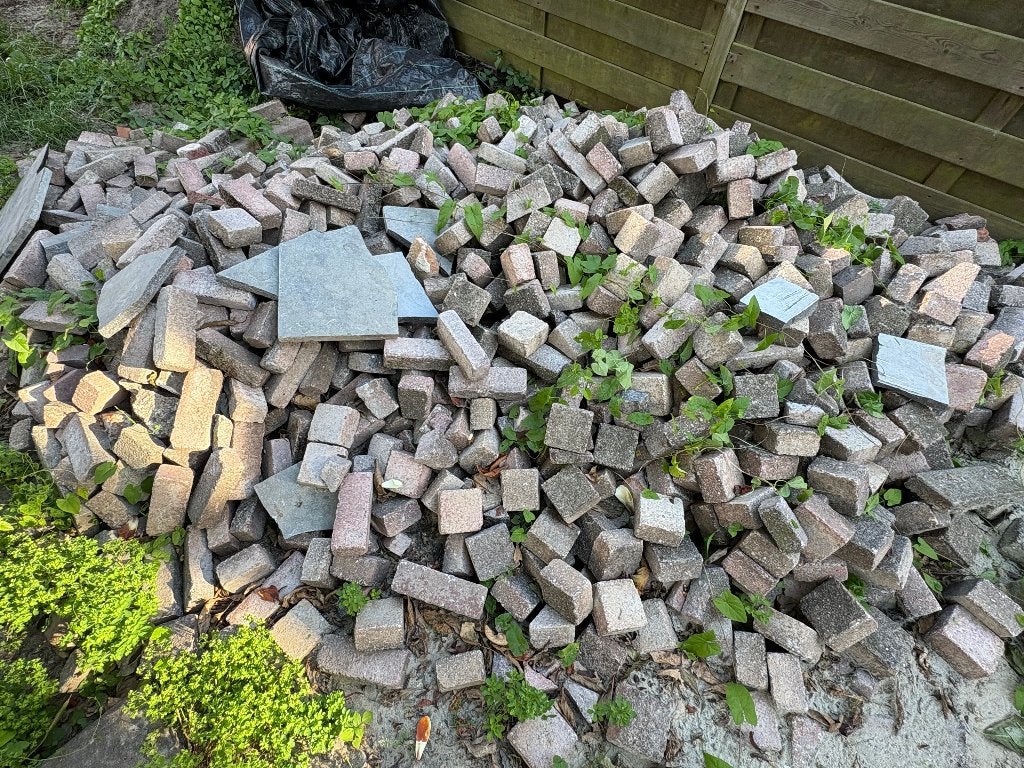 Stenen voor tuin en terras of metselen, Doe-het-zelf en Verbouw, Metselstenen, Ophalen, Gebruikt, Bakstenen