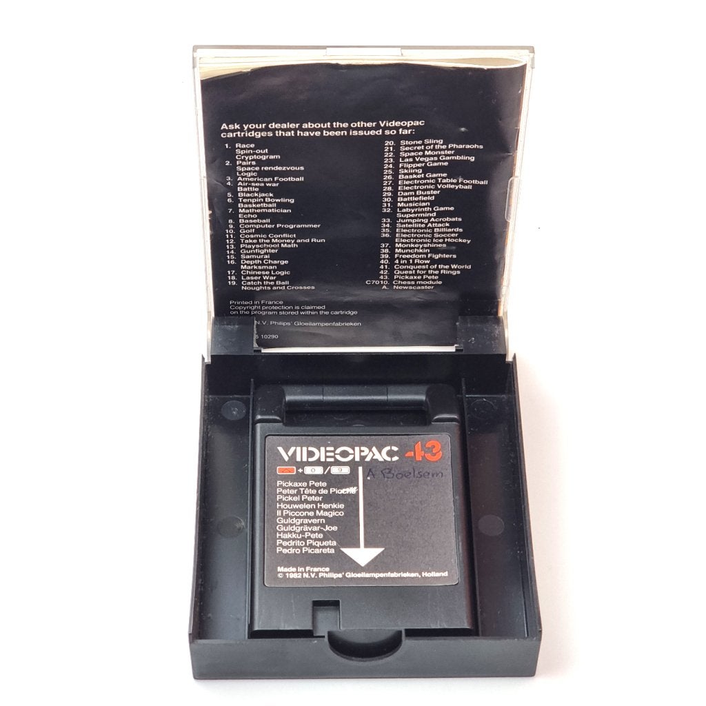 Philips Videopac Game: 43. Pickaxe Pete, Philips, Gebruikt, Support@philips.com, Philips Center
Amstelplein 2
1096 BC Amsterdam
Netherlands
