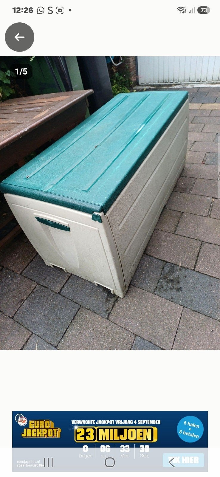 Handige kunststof opbergbox/tuinbox, Ophalen