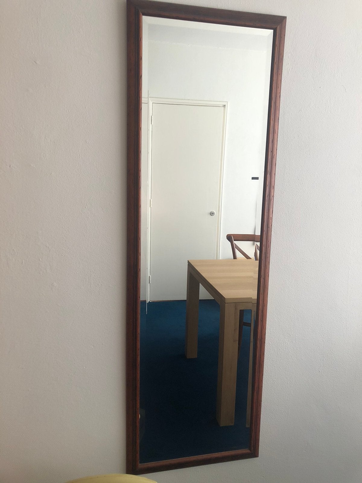 Spiegel met houten lijst 50x160, Huis en Inrichting, Woonaccessoires | Spiegels, Ophalen, Minder dan 50 cm, Zo goed als nieuw