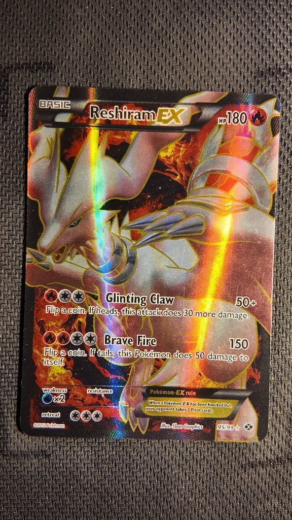 Reshiram-EX 95 Next Destinies | Pokemon kaart, Ophalen, Losse kaart, Foil